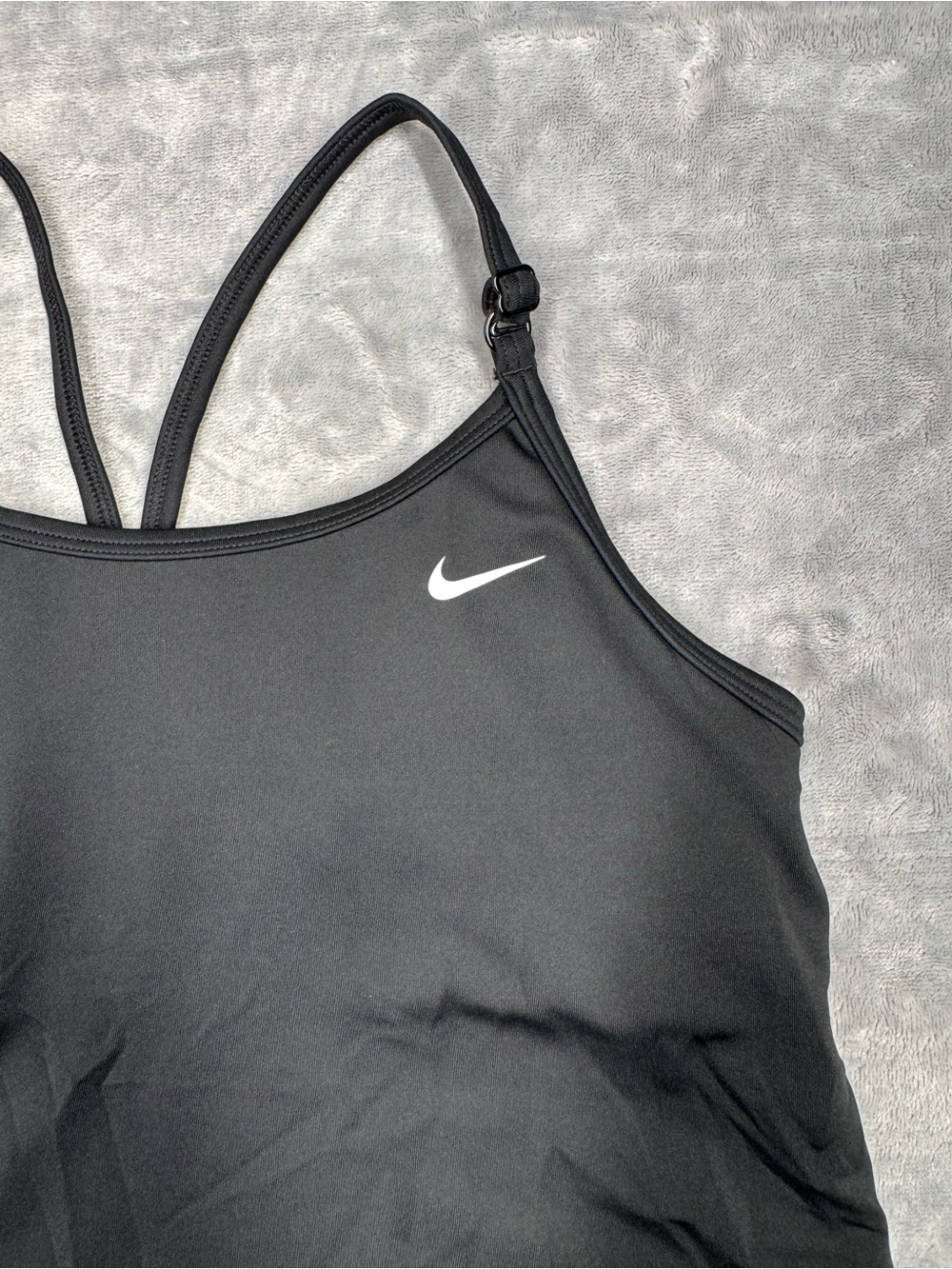 Nike Lightly Lined Black Slim Crossback Sports Tank - Picture 2 of 9